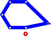 Example of a shape after the right point was dragged out